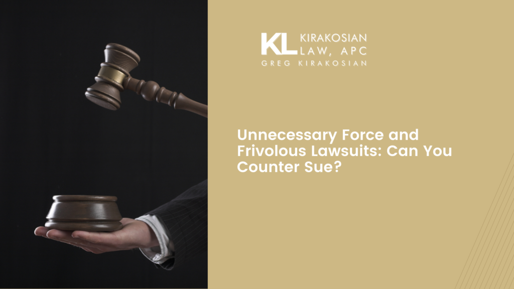 Unnecessary Force and Frivolous Lawsuits: Can You Counter Sue? 17 Unnecessary Force and Frivolous Lawsuits: Can You Counter Sue?