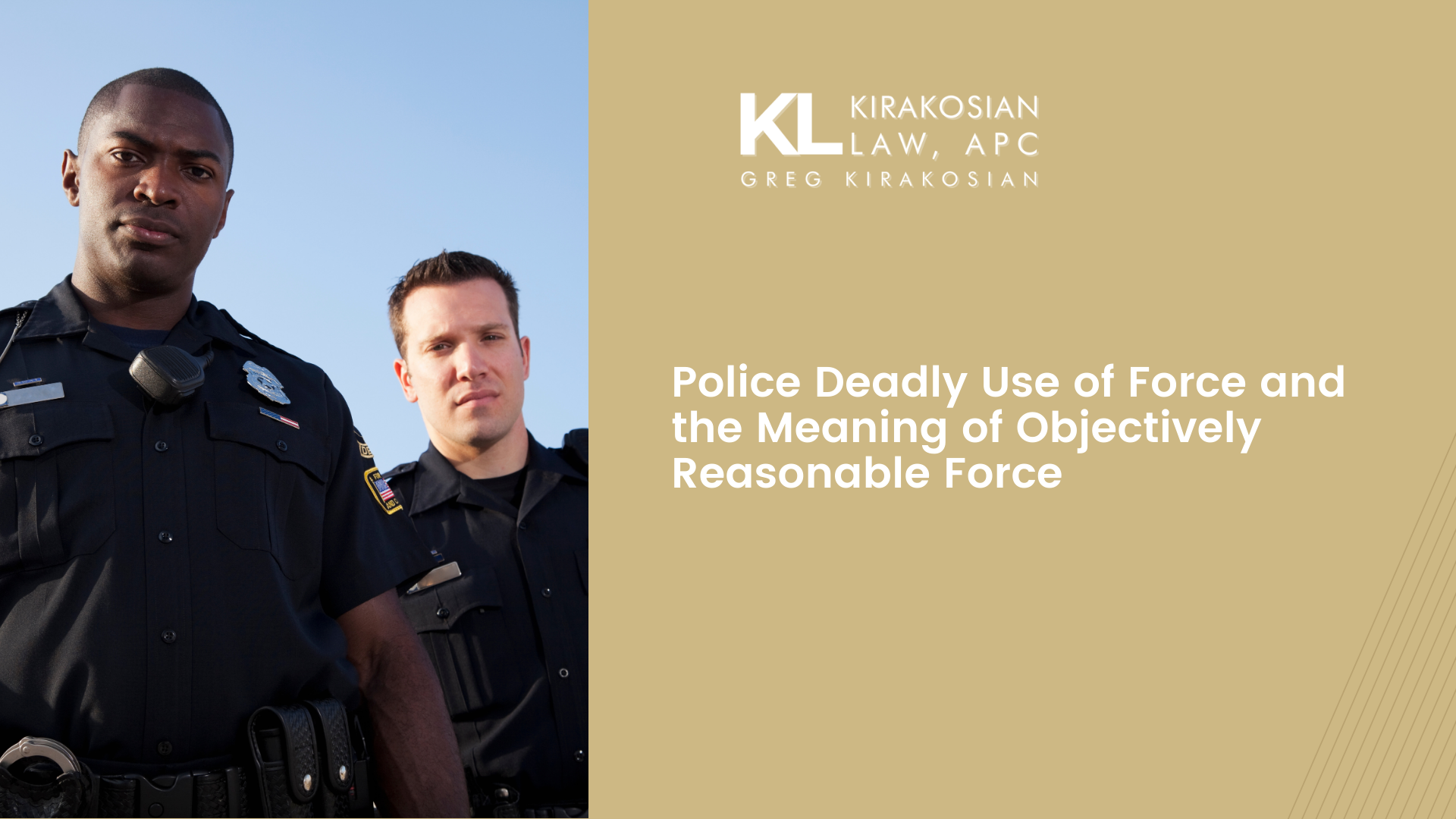 Blog 74 Police Deadly Use of Force and the Meaning of Objectively Reasonable Force